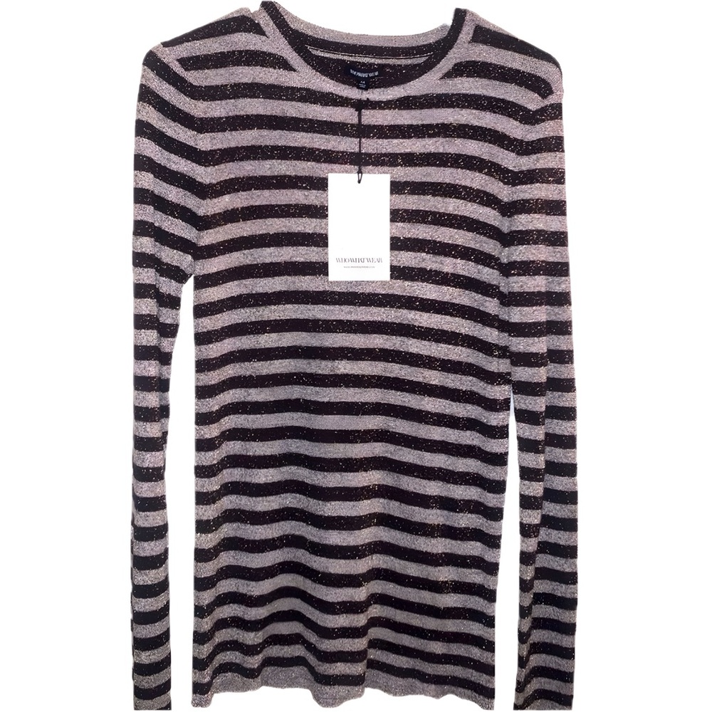 Who What Where Size Medium Rayon Polyester Stripe Shirt  3/$15